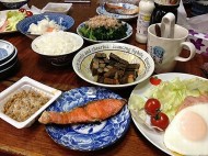 釜石のセイコさん宅の朝食