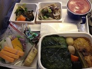 JAL407便、和食の機内食